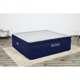 Bestway Tritech 24" Air Mattress Antimicrobial Coating with Built-in AC Pump, King