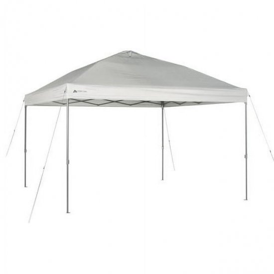 Ozark Trail 12\' x 12\' Straight Leg Instant Canopy, Dark Gray / Gazebo Shelter (144 sq.ft Coverage)