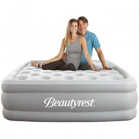 Beautyrest Sky Rise 18" Queen Air Bed Mattress, Raised Inflatable Blow-up Bed, Powerful Pump, Adjustable Firmness