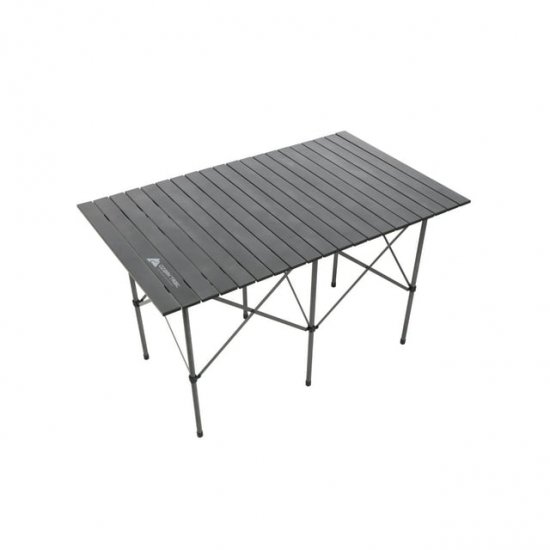 Ozark Trail Roll Top Camping Table, Gray, 27\" x 46\" x 27\"