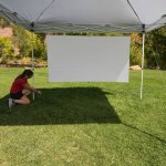 Ozark Trail Versatile Outdoor Shade Wall/Projector Screen, 16:9 Aspect Ratio, 100 in. White Movie Screen