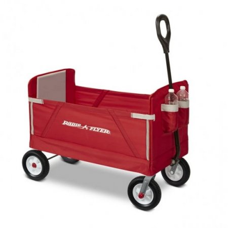 Open Box Radio Flyer All Terrain 3-in-1 Off Road EZ Fold Wagon, Red