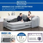 Bestway Wingback 17" Queen Air Mattress with Built-in Pump