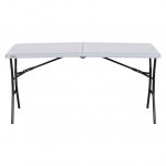 Lifetime 5 Foot Rectangle Fold-in-Half Table, Indoor/Outdoor Residential, Boulder Gray (80939)