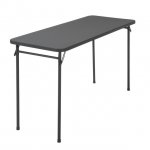 20" x 48" Resin Top Folding Table, Black