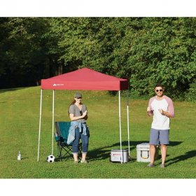 Ozark Trail 4' x 6' Instant Straight Leg Pop-up Canopy, Outdoor Shading Shelter, Brilliant Red