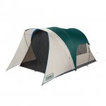 Coleman 4 Person Cabin Tent with Screened Porch, 2 Rooms, Green