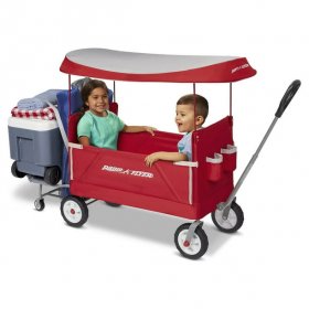 Radio Flyer, 3-in-1 Tailgater Wagon with UV Canopy, Folding Wagon, Red