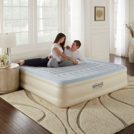 Beautyrest Lumbar Supreme King Size Air Mattress with Built-In Pump - Inflatable Bed with Adjustable Lumbar Support