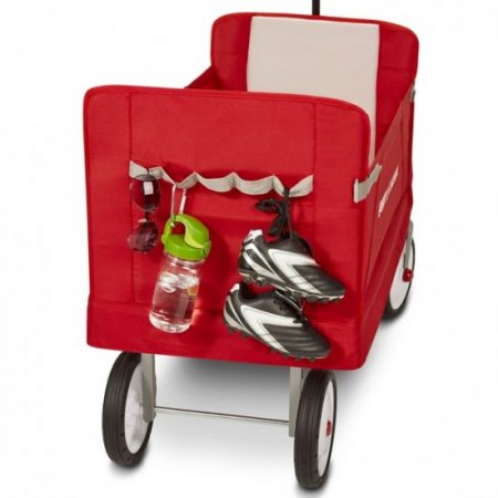 Radio Flyer, 3-in-1 EZ Fold Wagon, Padded Seat with Seat Belts, Red