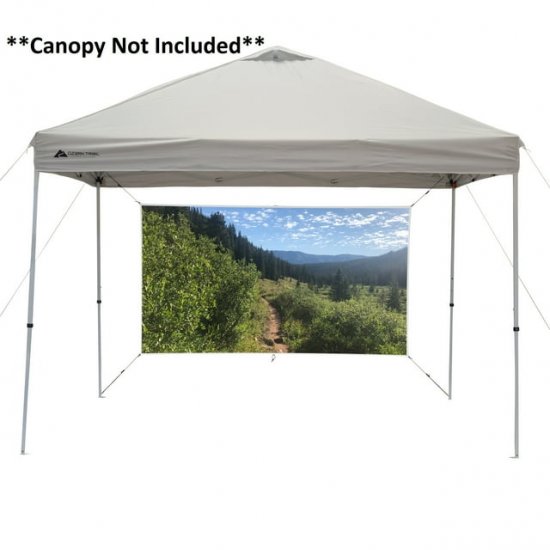 Ozark Trail Versatile Outdoor Shade Wall/Projector Screen, 16:9 Aspect Ratio, 100 in. White Movie Screen