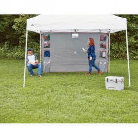 Ozark Trail Shade Wall, 10' x 6' with Organizer Pockets for Instant Outdoor Straight-Leg Canopy