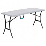 Lifetime 5 Foot Rectangle Fold-in-Half Table, Indoor/Outdoor Residential, Boulder Gray (80939)