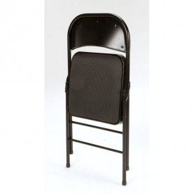 Mainstays Fabric Padded Folding Chair, Black, 4 Count