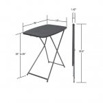 18" x 26" Indoor Outdoor Adjustable Height Personal Folding Table, Black, 2 pack