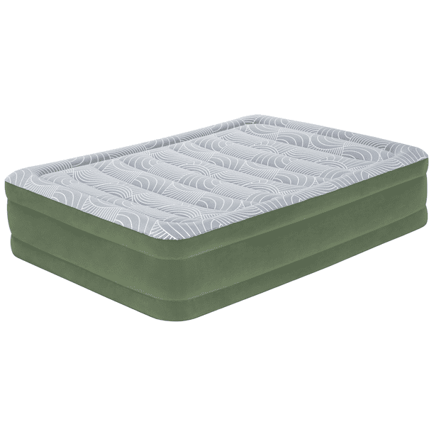 Bestway Fashion Flock Sage 18" Queen Air Mattress with Built-in Pump