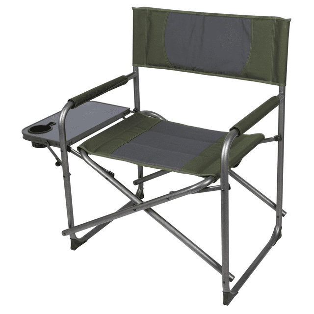 Ozark Trail Oversized Director Chair with Side Table for Outdoor, Adult, Green Fabric